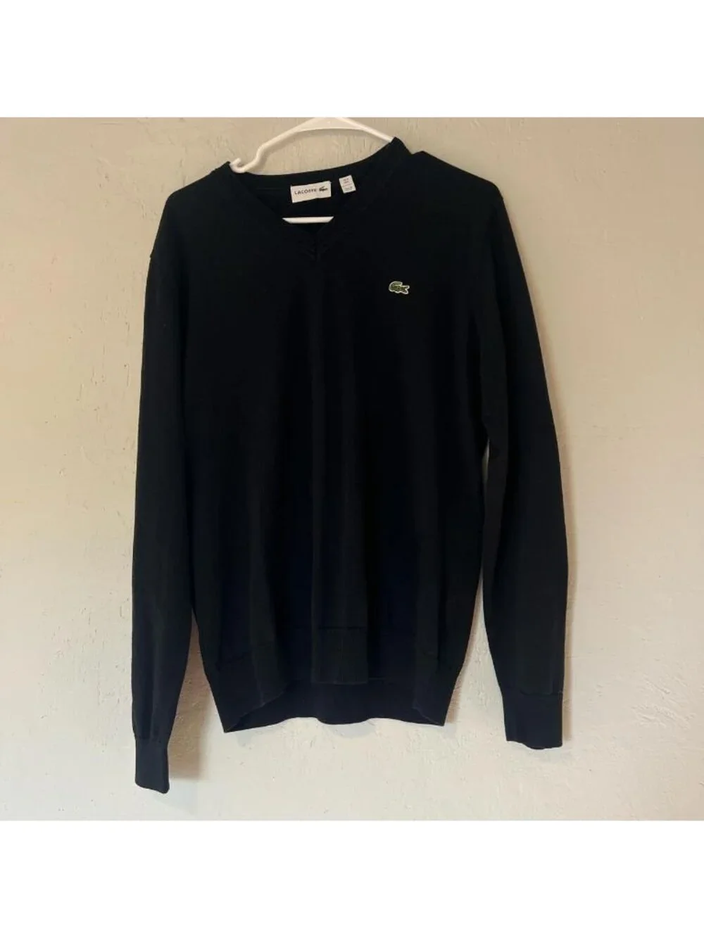 Lacoste Women's Black v-neck sweater